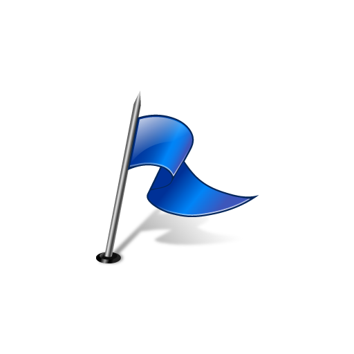 Flag, flag3rightblue, pinpoint icon