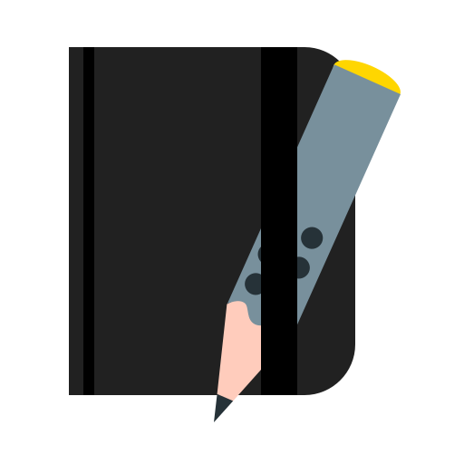 Moleskine, notepad, pencil, notebook, write icon