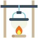 food and restaurant,pot,cooking,fire,cook,camping,bonfire,rural,camp,cooking pot,pot on fire