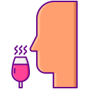 food and restaurant,body parts,aroma,wine,wine glass,face,nose,smell ok 