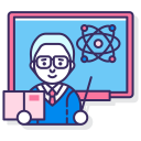 man,blackboard,teaching,learning,education,science,atom,professor
