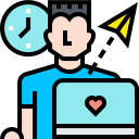 business and finance,man,clock,laptop,art and design,work,desktop,job,worker,message,paper plane,freelancer,freelance ok 