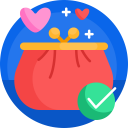 fashion,woman,accessory,check mark,wallet,hearts ok 