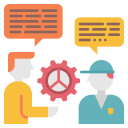 pie chart,gear,education,speech bubbles,training,teacher,student