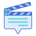 communications,logo,logotype,video,clapperboard,deaf,subtitles,closed caption