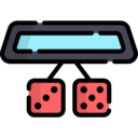 decoration,transportation,game,casino,luck,adornment,gambling,dices,dice,rearview mirror