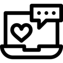 electronics,technology,computer,laptop,communications,heart,digital,like,rate,comment,chat bubble ok 