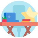 business and finance,electronics,computer,star,furniture and household,furniture,workplace,plant,chair,shapes and symbols,table,studio