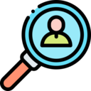 magnifying glass,user,communications,search,loupe,contact