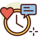 time,clock,time and date,heart,message,value,chat bubble