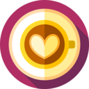 food,food and restaurant,coffee,cup,heart,cups,plate,hot,rounded,drink set,coffees,side view