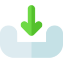 ui,download,multimedia,arrows,multimedia option,direction,inbox,down arrow