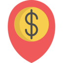 money,interface,signs,maps and location,pin,map pointer,map point,map location,placeholder,dollar symbol