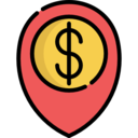 money,interface,signs,maps and location,pin,map pointer,map point,map location,placeholder,dollar symbol