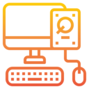 computer,keyboard,monitor,mouse,mouse clicker,harddisk,harddrive