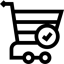 ui,interface,commerce and shopping,shopping cart,shopping,online,check mark,ecommerce,check,cart,purchases,received