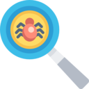 security,bug,seo and web,magnifying glass,loupe,antivirus,scan,malware,searching