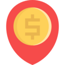dollar,interface,signs,maps and location,pin,map pointer,map point,map location,placeholder,location,dollar symbol