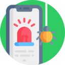 ui,electronics,technology,security,bug,smartphone,communications,mobile phone,cellphone,sign,signaling,alarm,warning,alert,danger,telephone,phone call,antivirus,warn