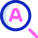 ui,magnifying glass,search,loupe,zoom,letter a,magnifier