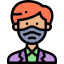 Avatars with medical mask icon 64x64