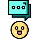 ui,text,miscellaneous,commerce and shopping,speech bubble,conversation,communications,chat,message,three dots,emoji,happy,talk,support