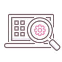 computer,management,gear,magnifying glass,laptop,system,loupe