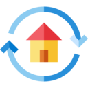 home,arrows,arrow,furniture and household,buildings,round,circle,houses