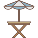 sun umbrella,seat,table