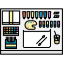 office,profession,painter,desk,workspace,utensils ok 