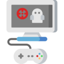 entertainment,monitor,gaming,gamepad,play,tv,ghost,playing,crosshair,videogame console