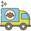 animals,pet,delivery truck,transport,transportation,truck,van,paw,cargo truck