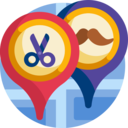commerce and shopping,map,barber,hairdresser,pins
