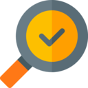 ui,interface,seo and web,magnifying glass,search,loupe,checking,detective,zoom,check mark