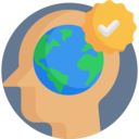 world,ecology and environment,ecology,care,globe,user,nature,maps and location,earth grid,mind,head,check mark,globe grid,earth,ecologism,consciousness