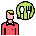 man,speech bubble,conversation,communications,chat,restaurant,talk