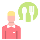 man,speech bubble,conversation,communications,chat,restaurant,talk