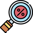 discount,magnifying glass,commerce and shopping,price,search,loupe,sale,percentage