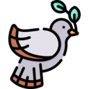 animals,peace,bird,plant,shapes and symbols,pigeon,dove,fly,leaves,wings