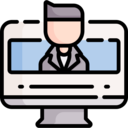 computer,man,communications,monitor,screen,tv,television,journalist,reporter,news reporter