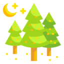 landscape,star,nature,moon,night,tree,pine
