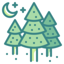 landscape,star,nature,moon,night,tree,pine