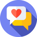 speech bubble,communications,chat,heart,love,feedback,like,messages,chat box,emoji,rating