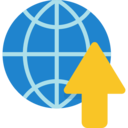 ui,upload,arrows,multimedia option,internet,earth globe,up arrow,uploading