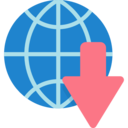 ui,download,arrows,multimedia option,internet,earth grid,down arrow,downloading ok 