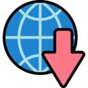 ui,download,arrows,multimedia option,internet,earth grid,down arrow,downloading