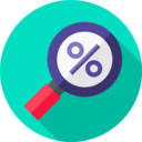 discount,magnifying glass,commerce and shopping,search,loupe,percent,percentage,sales