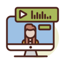 arrow,communications,record,microphone,message,video,conference,video call,audio waves