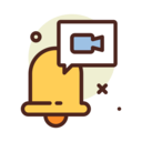 movie,communications,record,notification,bell,send,camera,video,clip