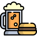 food,food and restaurant,drink,beer,pint,fast food,burger,mug,pint of beer,beer mug